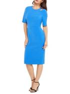 Maggy London Mini Bark Texture Split Shoulder Sheath Dress
