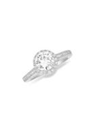 Lord & Taylor Rhodium-plated Sterling Silver And Cubic Zirconia Round Halo Engagement Ring