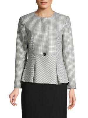 Donna Karan Collarless Peplum Jacket