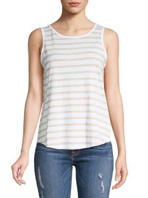 Marc New York Performance Stripe Cotton Blend Tank Top