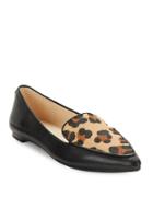 Karl Lagerfeld Paris Destine Calf Hair-accented Leather Loafers