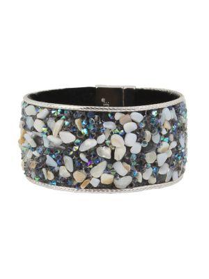 Kenneth Cole New York Power Of The Flower Mother-of-pearl Chips And Crystal Bracelet