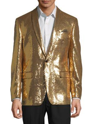 Tallia Orange Sequence Metallic Sportcoat