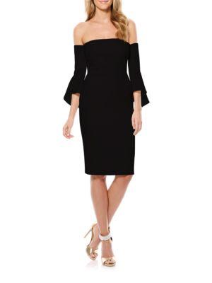 Laundry By Shelli Segal Off-the-shoulder Bell Sleeve Dress