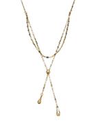 Lord & Taylor 14k Yellow Gold Layered Lariat Necklace