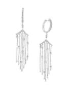 Effy Pave Classica Diamond And 14k White Gold Drop Earrings
