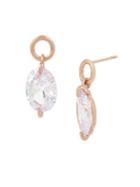 H Halston Rose Goldtone And Cubic Zirconia Drop Earrings