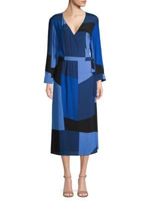 Vero Moda Printed Belted Wrap Dress