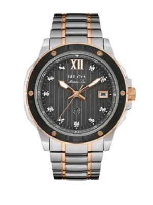 Bulova Men's Marine Star Two-tone Stainless Steel Diamond Watch