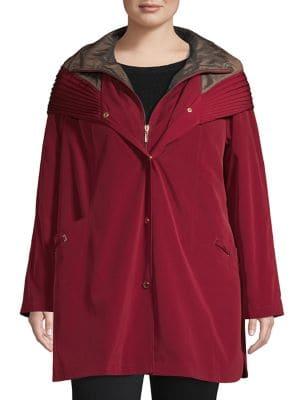 Gallery Plus Pleated Hooded Jacket