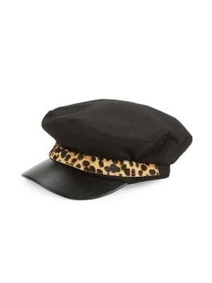 Vince Camuto Leopard-print Wool-blend Military Hat