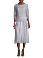 Alex Evenings Lace Midi Dress