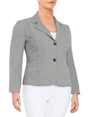 Nipon Boutique Plus Textured Two-button Blazer