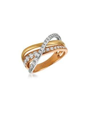 Le Vian Vanilla Diamonds & 14k Three-toned Gold Ring