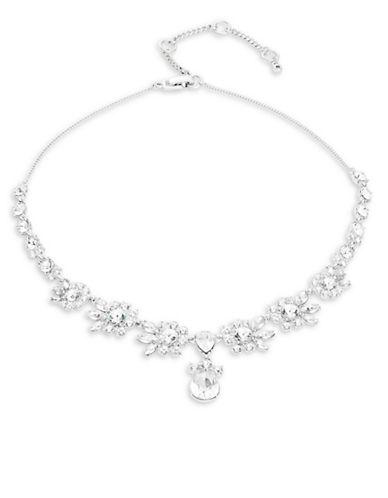 Givenchy Silvertone Crystal Lariat Necklace