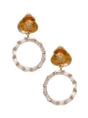 Christian Siriano Goldtone Flower Drop Earrings
