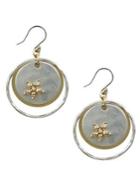 Lucky Brand Cowgirl California Two-tone Layered Flower Drop Earrings