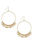 Bcbgeneration Natural Habitat Circle And Beads Gypsy Hoop Earrings