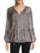 Elie Tahari Floral Embroidered Blouse