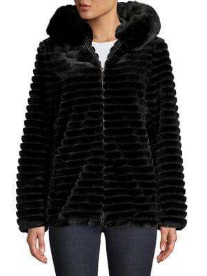 Gallery Hooded Faux Fur Jacket