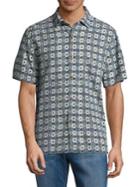Tommy Bahama Tulum Tiles Camp Silk Button-down Shirt