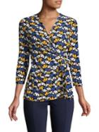 Anne Klein Flower Fall Wrap Top
