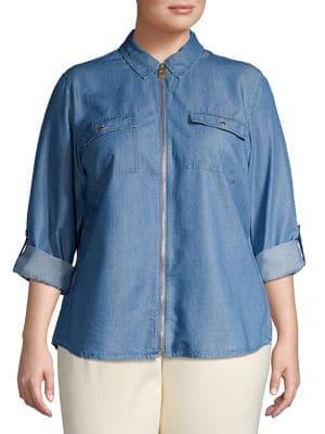 Michael Michael Kors Plus Classic Full-zip Top