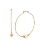 Lord Taylor Large Faux Pearl Hoop Earring