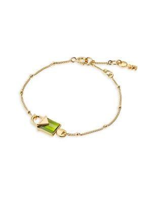 Michael Kors Peridot Quartz And Sterling Silver Mercer Padlock Bracelet