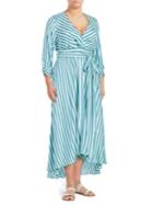 Melissa Mccarthy Seven7 Striped Wrap Dress