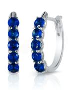 Effy Royale Bleu Sapphire And 14k White Gold Hoop Earrings