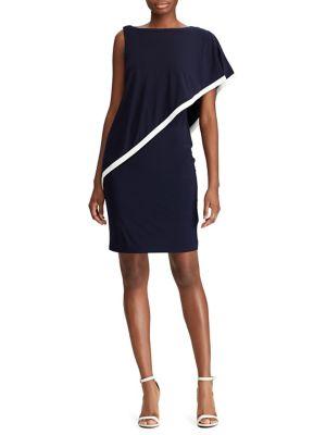 Lauren Ralph Lauren Cape Jersey Sheath Dress