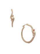 Anne Klein Crystals & Faux Pearl Hoop Earrings