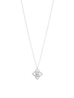 Carolee Crystal Bouquet Crystal Open Clover Pendant Necklace