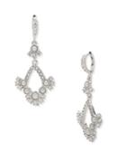 Givenchy 5mm, 7mm Faux Pearl And Swarovski Crystal Open Drop Earrings