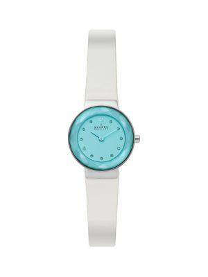 Skagen Leonora White Leather Watch