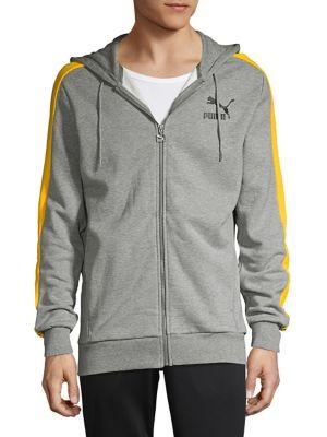 Puma Heathered Striped Hooded Jacket