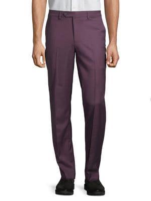 Lord Taylor Slim Fit Flat Front Dress Pants