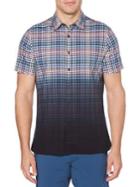 Perry Ellis Dip-dyed Plaid Regular-fit Oxford Button-down Shirt