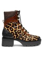 Michael Michael Kors Khloe Mixed-media Calf Hair & Leather Boots