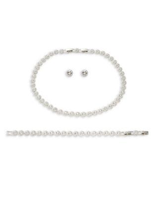 Swarovski Crystal Necklace, Bracelet And Stud Earrings Set