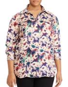 Lauren Ralph Lauren Plus Floral Print Button-down Shirt