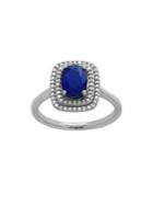 Lord & Taylor Diamond, Blue Sapphire & 14k White Gold Ring