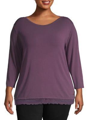 Sesoire Plus Lace Trim Top