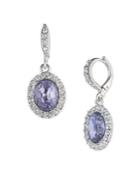 Givenchy Violet Crystal Oval Drop Earrings