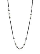 Givenchy Hematite And Faux Pearl Strandage Necklace