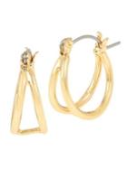Bcbgeneration Goldtone Small Double-row Hoop Earrings