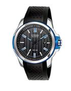 Citizen Eco-drive Stainless Steel Blue-accent Faux Leather Watch