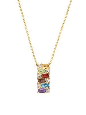Le Vian 14k Honey Gold&trade;, Nude Diamonds&trade; & Multi-stone Block Pendant Necklace