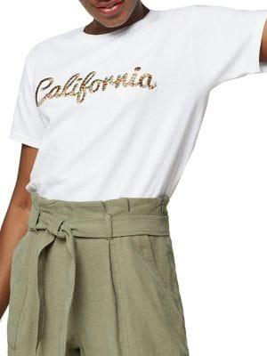 Miss Selfridge California Embroidered Tee